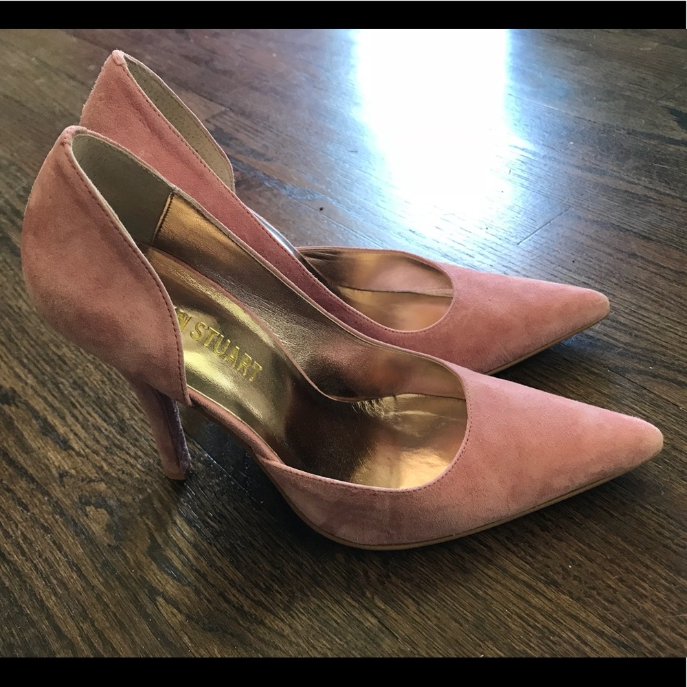 Colin Stuart Rose Suede Heels